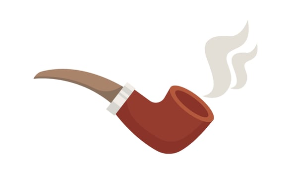Smoking pipe flat icon Detective set Illustration vector