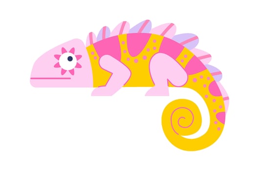 Colorful chameleon flat icon Wild life vector