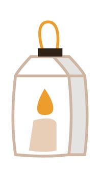 Aroma candle in cage flat icon Christmas interior House furniture vector