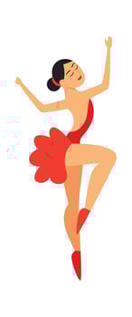 Flexible acrobat girl flat icon Funny circus character vector