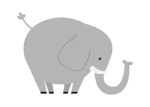 Elephant flat icon Funny circus animal Entertainment vector