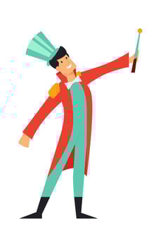 Animal trainer flat icon Funny circus characters Entertainment vector