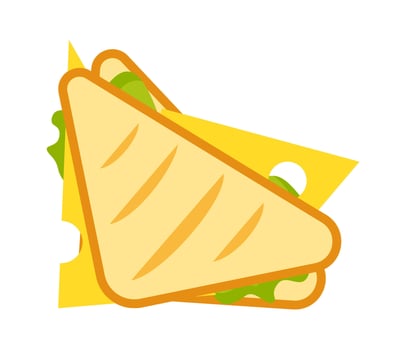 Sandwich with cheese flat icon Vending products vector