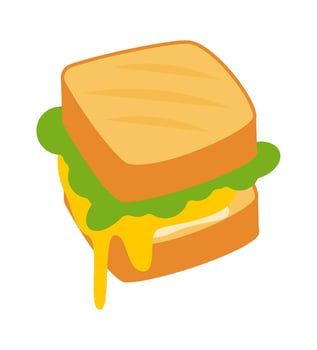 Fast food flat icon Tasty sandwich Snack Balanced nutrition vector