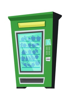 Vending machine for buying fruits and vegetables flat icon Service vector