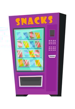 Vending machine for buying snacks flat icon Automated service vector