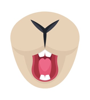 Rabbit mouth flat icon Wild animal teeth vector