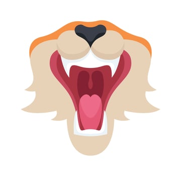 Animal mouth flat icon Tiger maws with sharp teeth vector