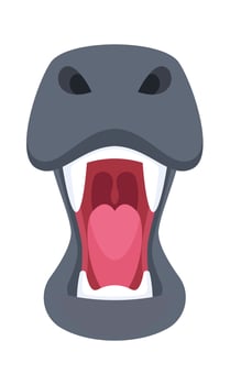 Wild animal teeth flat icon Hippo animal mouth vector
