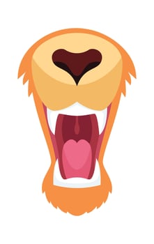 Animal mouth flat icon Lion maws with sharp teeth vector