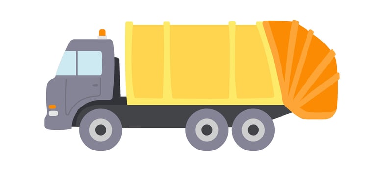 Garbage truck flat icon Litter utilization and recycling vector