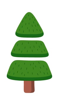 Evergreen Christmas tree flat icon Outdoor decor element vector