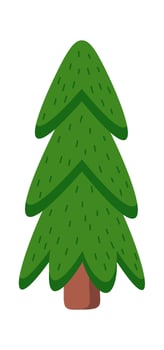 Coniferous tree flat icon Christmas holiday decor vector