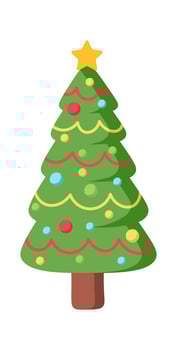Christmas tree with lights flat icon Decorations vector