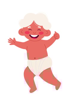 Cute cupid flat icon Funny baby God of love vector