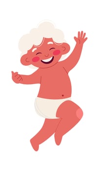 Happy baby flat icon Cute cupid vector