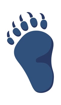Grizzly bear footprint flat icon Steps and trails vector