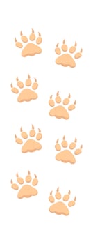 Wolf wild animal footprint flat icon Steps and trails Illustration vector