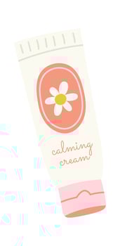Calming cream flat icon Baby care equipment vector