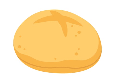 Fragrant round bread flat icon Bakery vector