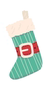 Santa Claus Christmas socks flat Winter holiday vector