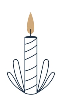 Christmas candle flat icon Tag and label Illustration vector