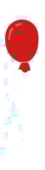 Red balloon flat icon Hobby Santa Claus equipment Surprise vector
