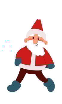 Funny Santa Claus walking flat icon Winter holiday vector