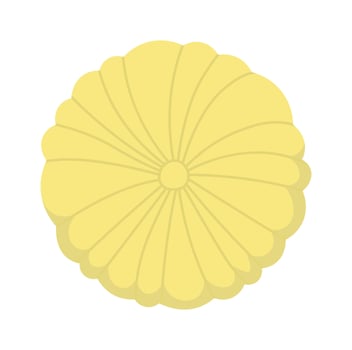 Round shaped yellow pillow flat icon decorative element vector