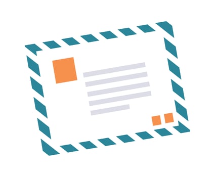 Work letter flat icon Workplace Office supplies vector