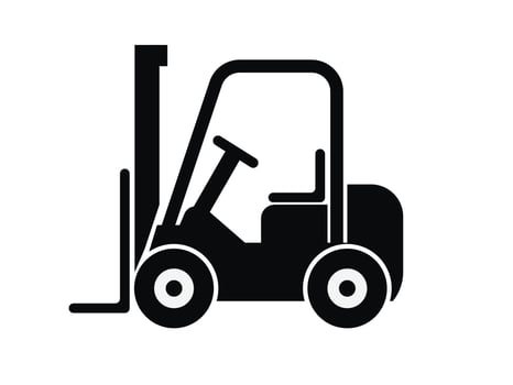 silhouette of forklift heavy equipment, icon of forklift heavy equipment, simple silhouette vector