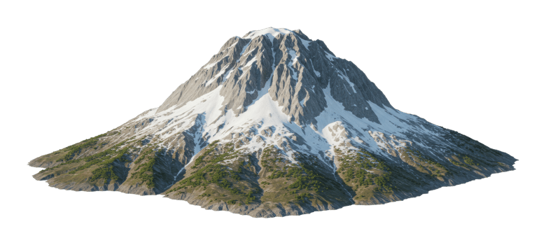 Majestic mountain climbing adventure pacific northwest 3d render natural environment aerial view outdoor exploration png
