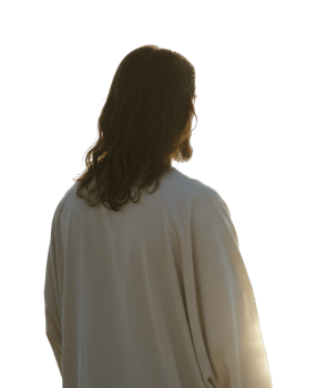 Spiritual reflection of a man in white robe against the bright horizon outdoor portrait tranquil faith png