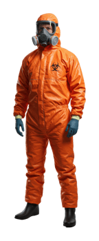 Emergency response training industrial facility safety gear controlled environment side view hazard awareness png