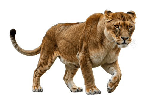 Powerful lioness walking in a natural habitat animal photography wildlife environment side view png