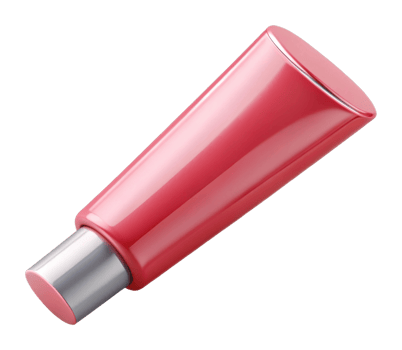 Cosmetic tube application studio product photography clean background close-up beauty concept png