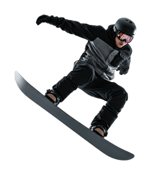 Snowboarding action mountain resort sports photography snowy environment dynamic viewpoint png
