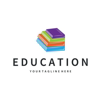 Simple learning book logo, with a simple back to school education concept, illustration template design vector