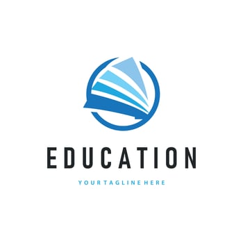 learning book logo design, with a simple back to school education concept, illustration template design vector