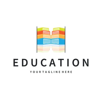 Simple educational learning book logo design, with a simple back school education template design vector