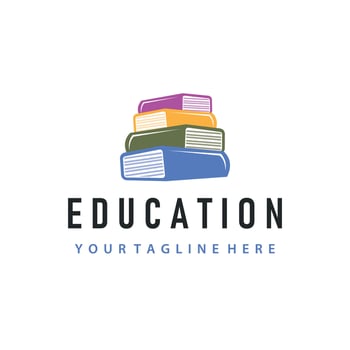 educational learning book logo design, with a simple back to school education concept, illustration template design vector