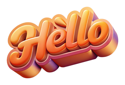 Vibrant graphic design hello artwork digital space 3d style creative environment eye-catching concept png