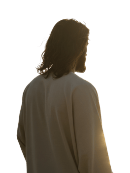 Contemplative figure watching sunset outdoor setting photography serene environment back view spiritual reflection png