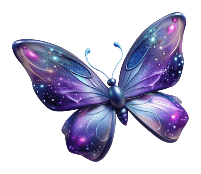 Mystical butterfly transformation nature digital art cosmic environment close-up view fantasy concept png