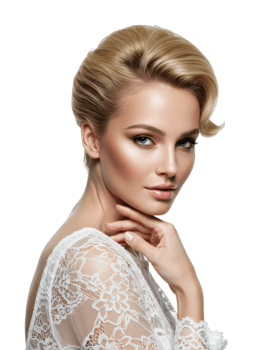 Elegant beauty portrait of a model studio setting fashion photography soft lighting close-up view png