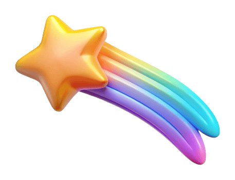 Colorful star shooting through the sky fantasy theme digital art vibrant colors creative viewpoint png