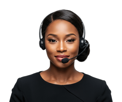 Customer support representative in modern office professional portrait focused environment engaging concept png