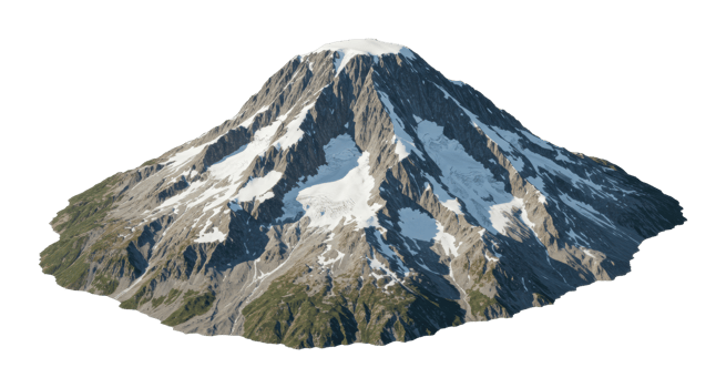 Climbing adventure up majestic snow-capped mountain nature scene outdoor exploration aerial view png