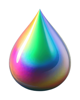 Vibrant colorful water droplet abstract art digital illustration bright close-up perspective creativity png