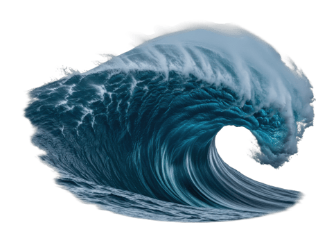 Powerful ocean wave crashing on shore seaside nature scene dramatic atmosphere close-up view png